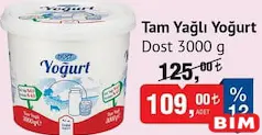 DOST TAM YAĞLI YOĞURT 3000 G
